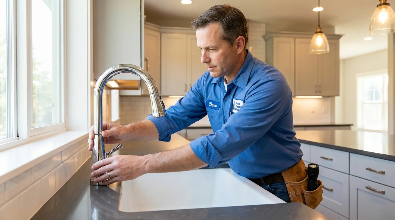 Kitchen faucet installation by Johns Plumbing LLC in North Lewisburg